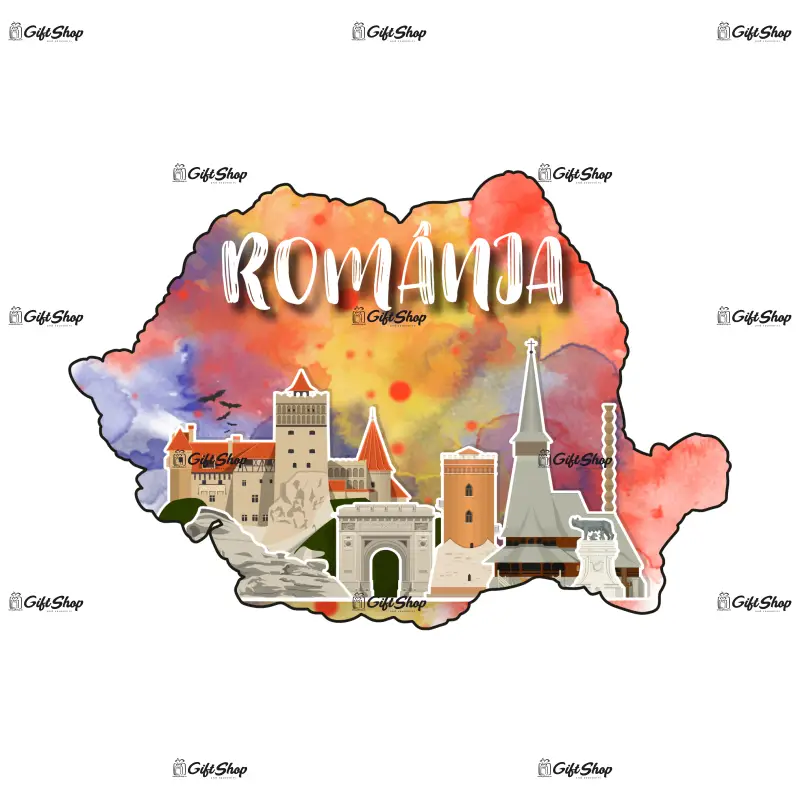 Mgs001-magnet frigider -harta,romania